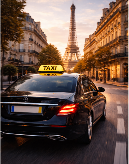 Taxi Beauvais Paris : trajet vers la Tour Eiffel en soirée