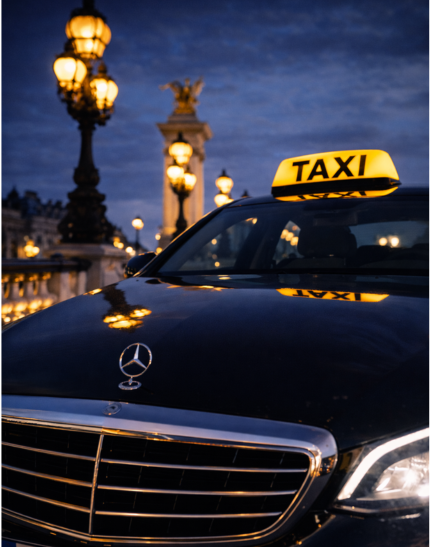 Taxi Beauvais Paris : trajet nocturne vers les ponts illuminés de Paris