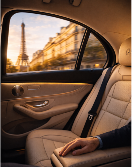 Taxi Beauvais aéroports : trajet vers Paris avec vue sur la Tour Eiffel